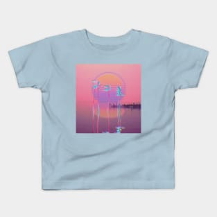 Retrowave sunset aesthetic Kids T-Shirt